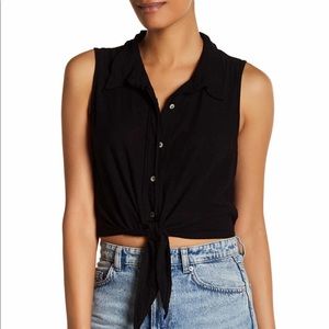 Michelle by Comune black tie crop top